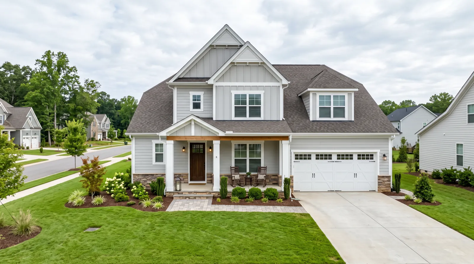 A newly built two-story home in a planned Fort Mill neighborhood
